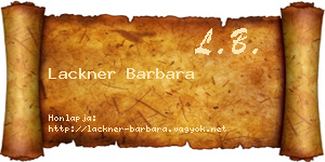 Lackner Barbara névjegykártya
